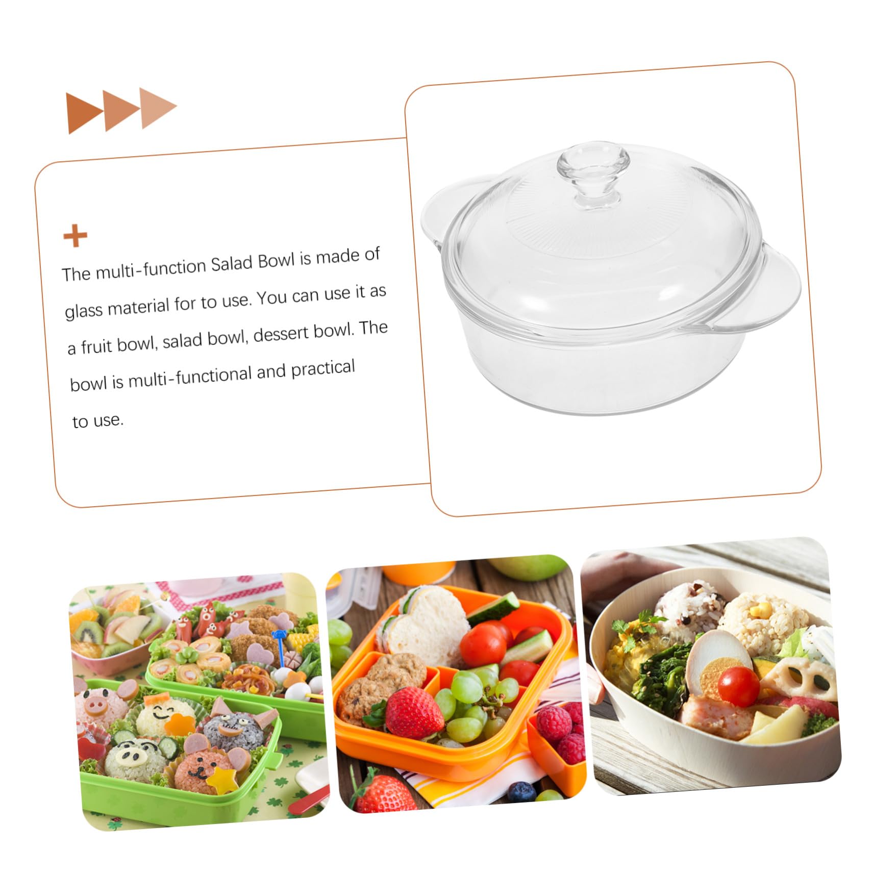 Cabilock Tazón de Vidrio Resistente al Calor con Tapa Transparente para Ensaladas y Frutas Cuenco Reutilizable para Fiestas y Cenas Familiares Diseño Moderno y Fácil Limpieza