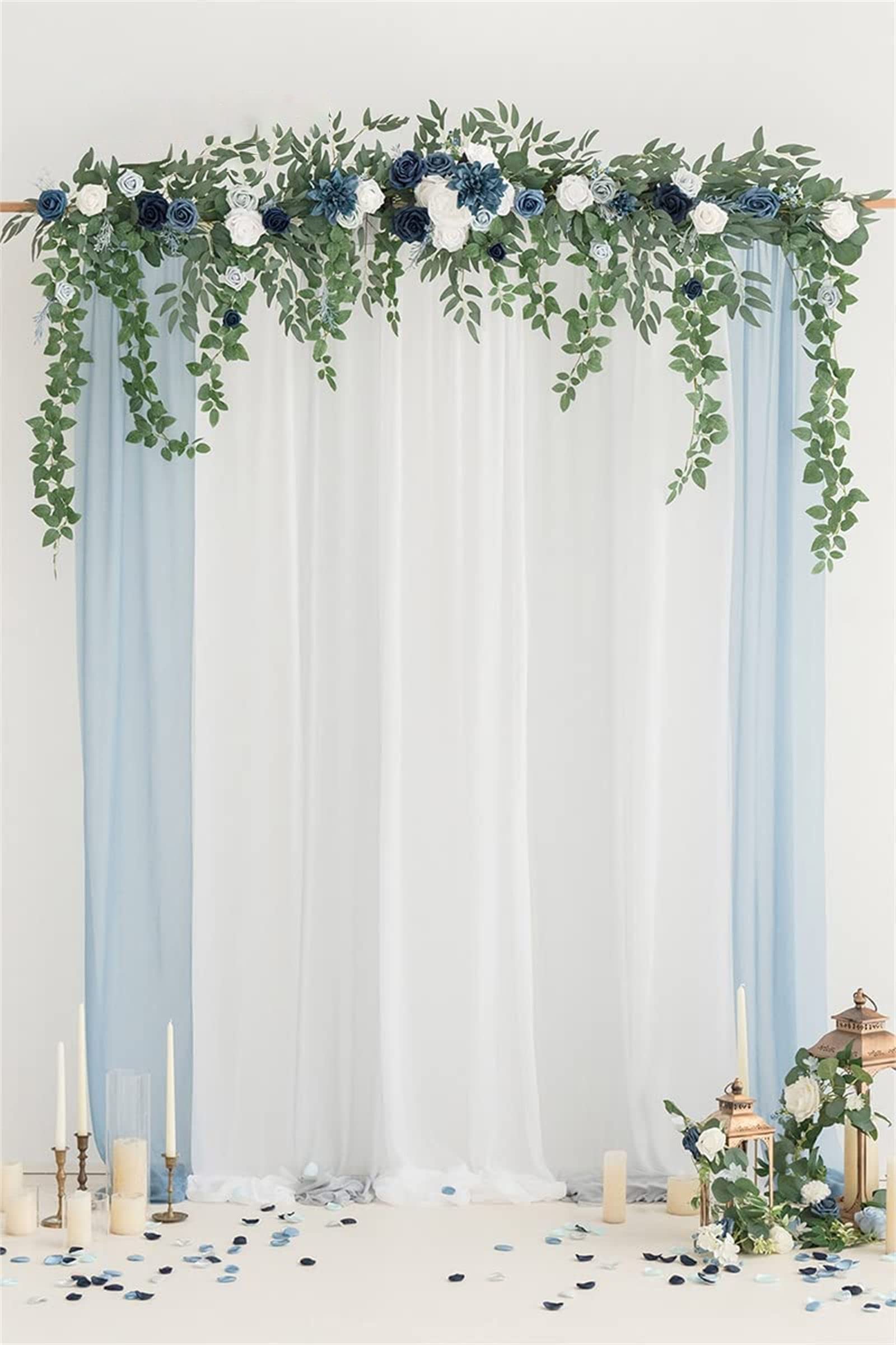 Künstliche Eukalyptus-Girlanden in Orange, romantische Hochzeitsbogen-Blumen im Boho-Stil, hängende Seidenranken-Hochzeitsgirlande mit grünen Blättern für Hochzeits-Party-Dekoration