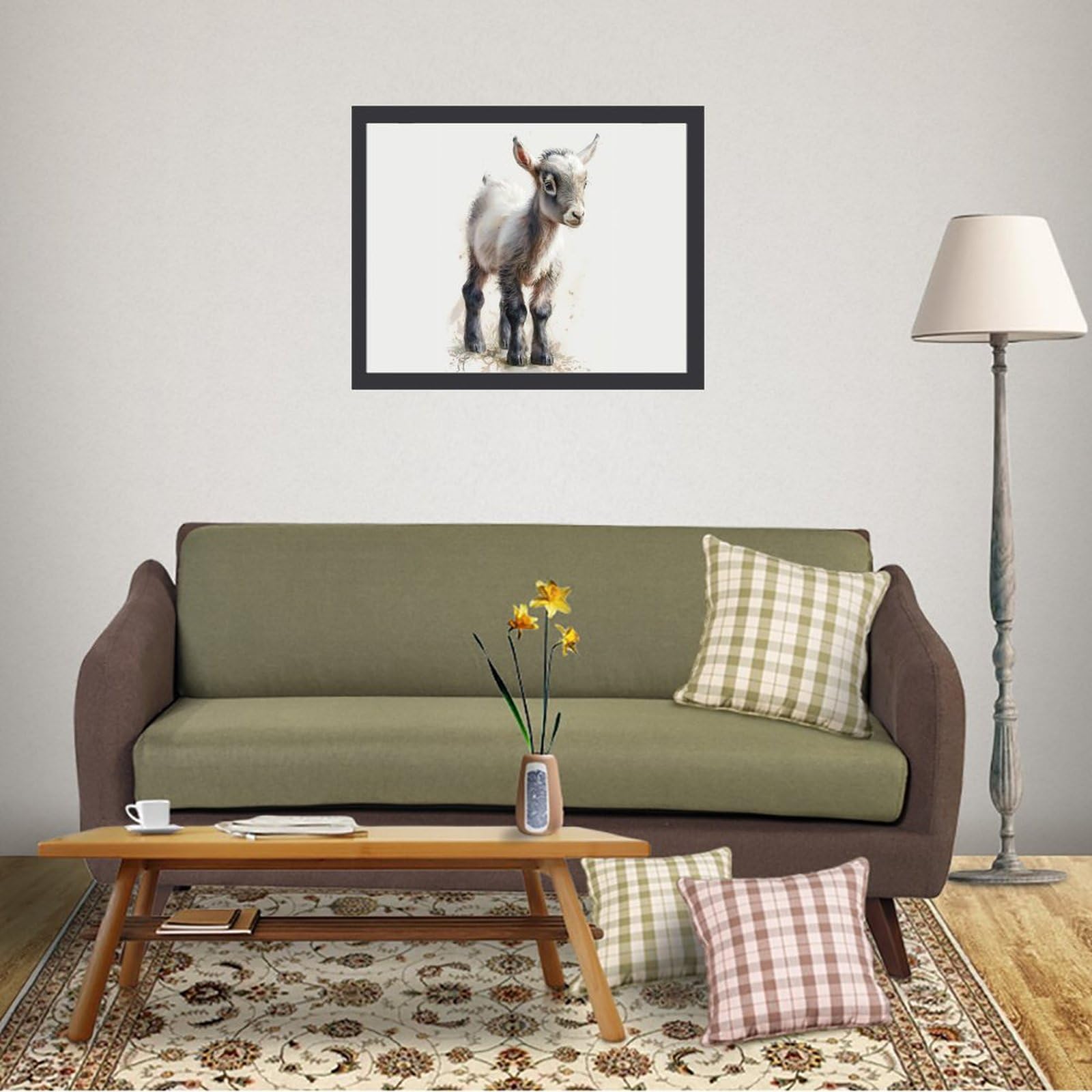 Amazon.co.jp: ヤギの水彩画 絵画 絵 子供のような動物の