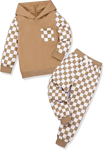 Toddler Boy Hoodie Sweatsuit Fall Winter Outfit 2Pcs Clothes Set