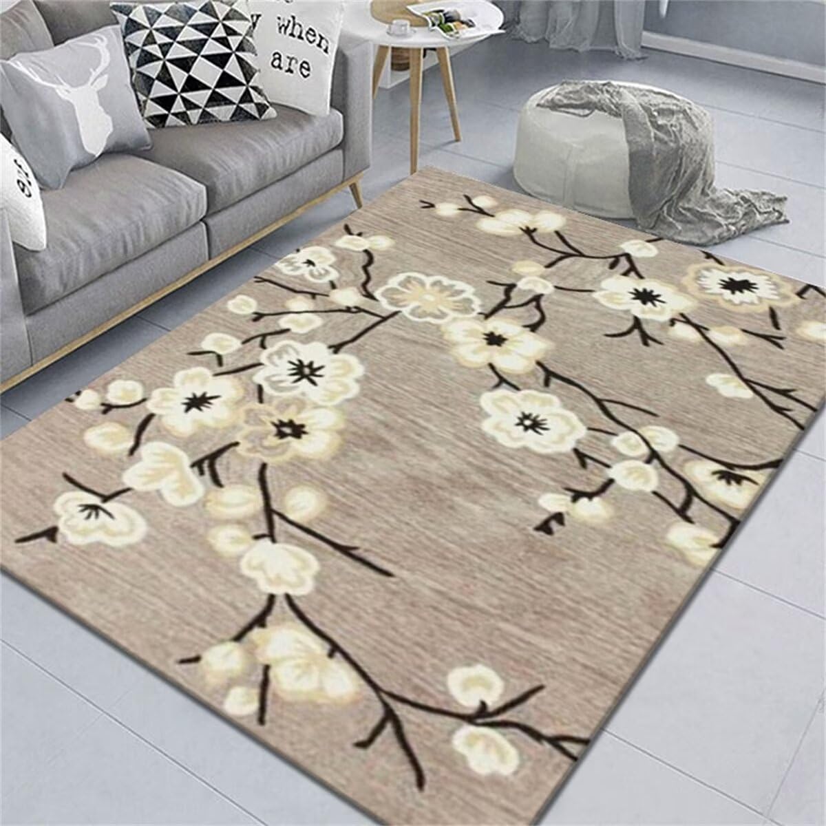 Tapis couloir long gris 50X80CM facile d'entretien pour effacer les taches