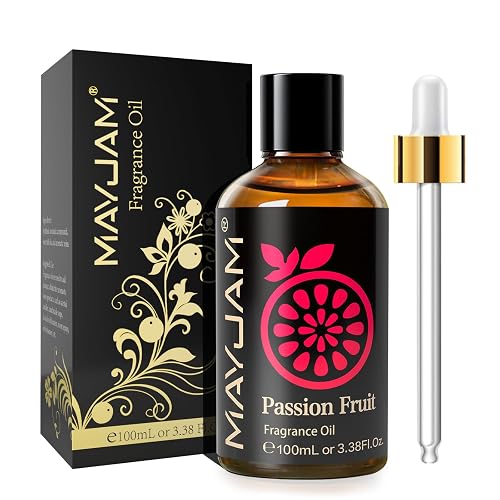 MAYJAM 100ML Passion Fruit Fragrance Oil Essential Oil, 3.38FL.OZ Large Volume Passion Fruit Oil for Diffuser, Great for DIY Soap and Candle Making - Passion Fruit - 100 ml (Pack of 1)