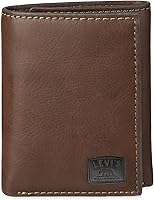 Levi's Men's RFID Trifold Wallet - Slim Design with 6 Card Slots, ID Window & Bill Compartment