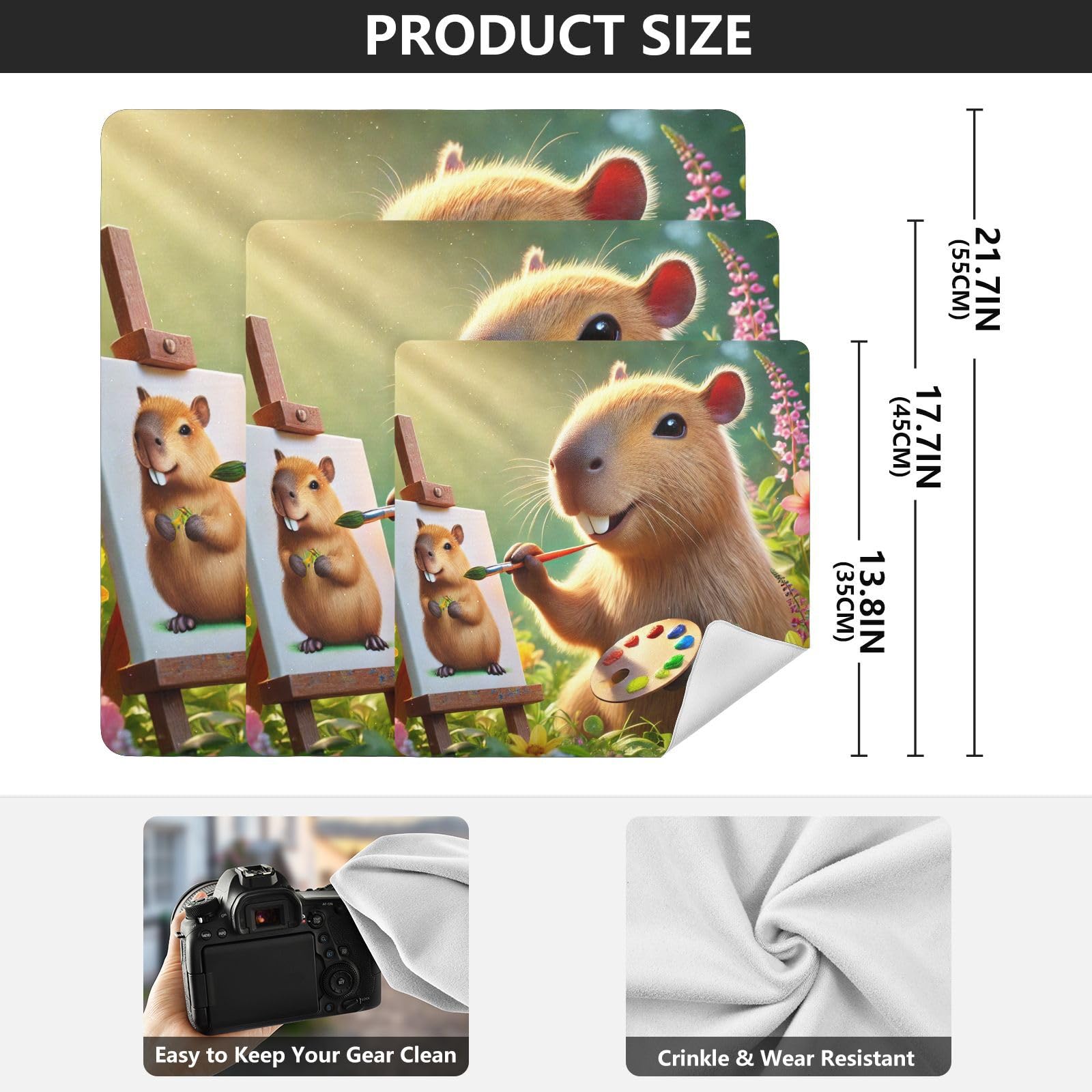 Joko Ivery Capybara Painting Flower Self-adhesive Cloth 17.7