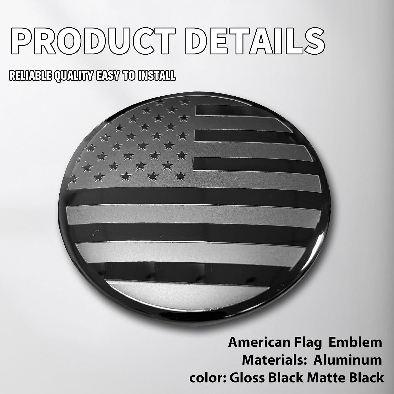 Front Hood American Flag Emblem Fits for BMW, Rear Trunk USA Flag Emblem Badge Nameplate for X3 X5 X6 3 4 5 6 7 8 Series (Black, 74mm)