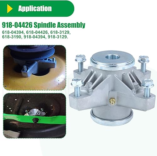 Miniatura 5 de 918-04426 Conjunto de husillo previamente engrasado sustituye al husillo de cubierta Cub Cadet 918-04426, husillo Cub Cadet 918-04426, 918-3129C,