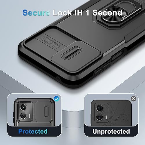 Miniatura 4 de Funda para Motorola Moto G 5G 2023 con 1 protector de pantalla no para la versión 2022, cubierta de lente de cámara deslizante integrada + soporte
