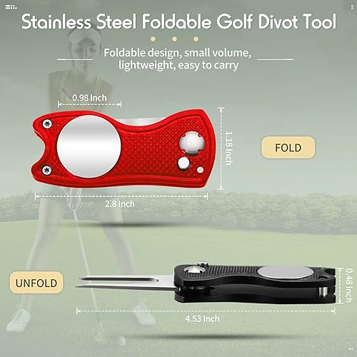 Miniatura 2 de Paquete de 6 herramientas de reparación de golf, herramienta de división de golf, herramienta magnética de botón de golf, marcador de pelota de golf