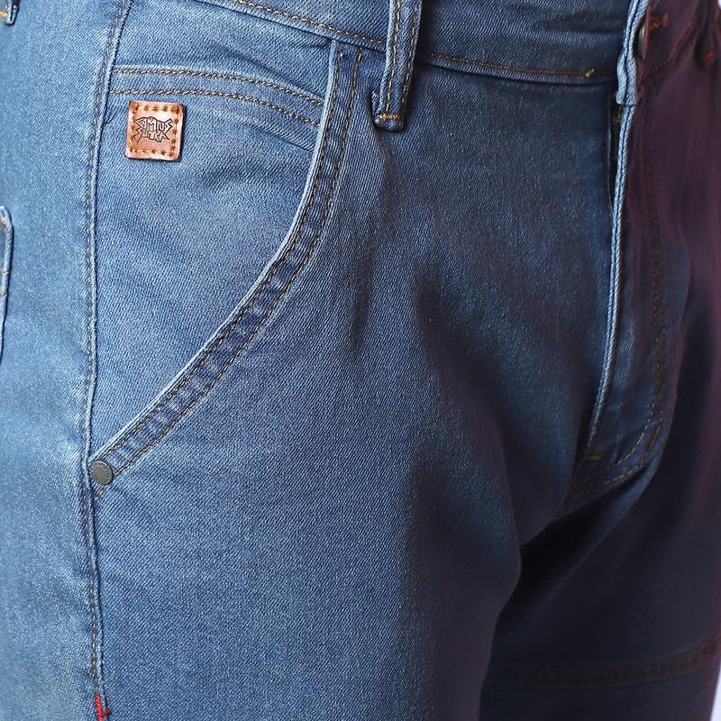 Image of CAHOOT Men's Denim Jeans Wear | Light-Wash | Button Closure | Regular Fit | Denim Jeans Crafted with Comfort Fit for Everyday Wear