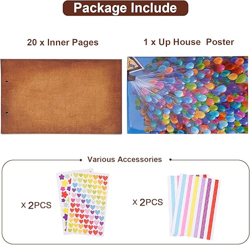 Miniatura 5 de COMBIUBIU Páginas de repuesto para álbum de fotos para nuestro libro de aventuras, 11.1 x 7.1 pulgadas, 40 páginas de expansión, páginas