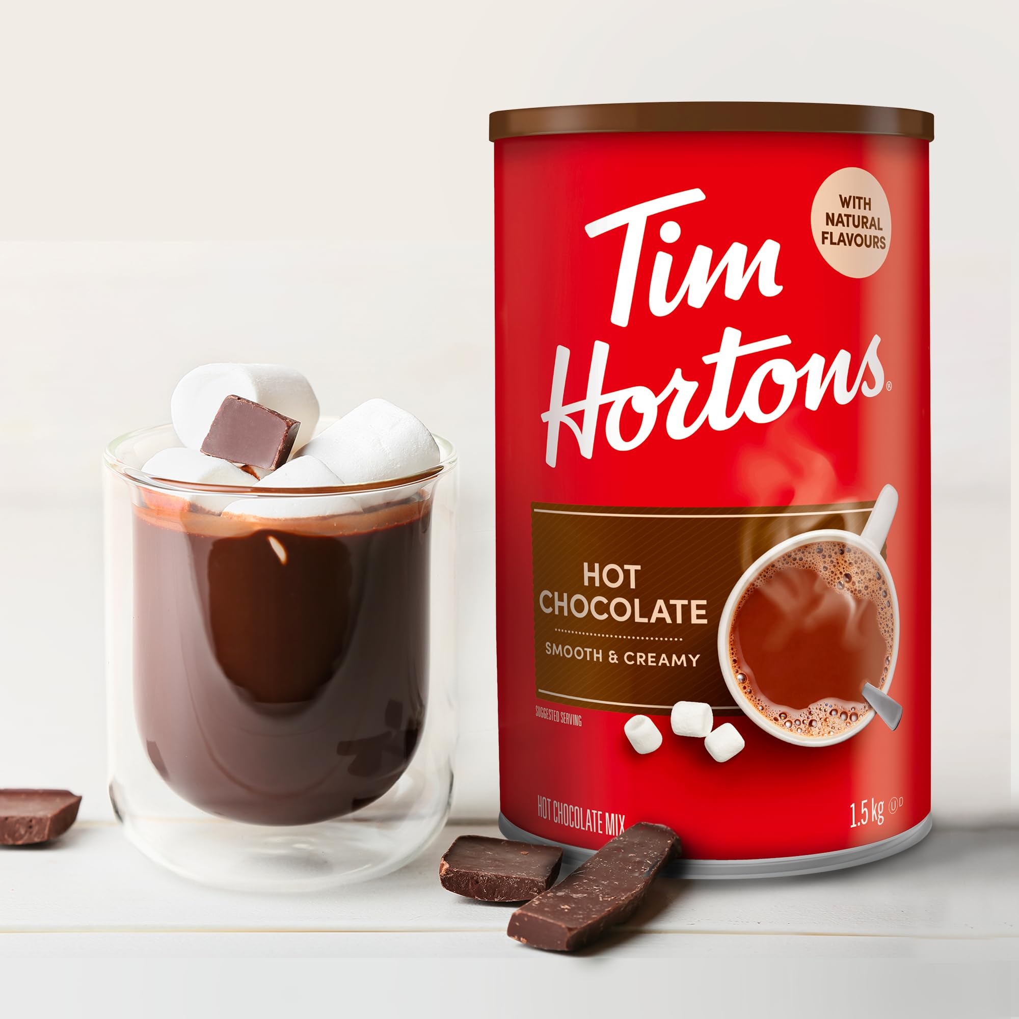 Tim Hortons Hot Chocolate Beverage Mix, Original, 1.5kg Can