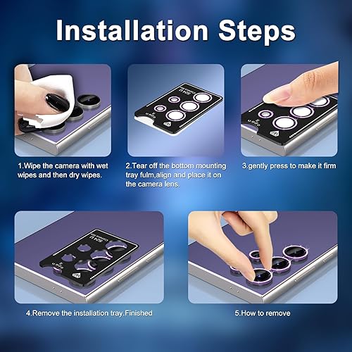 Vista 241 de para Samsung Galaxy Z Flip 7 Protector de Lente de Cámara, Cubierta de Lente de Vidrio Templado con Anillo de Metal Individual, [Fuerte Adhesión] 1