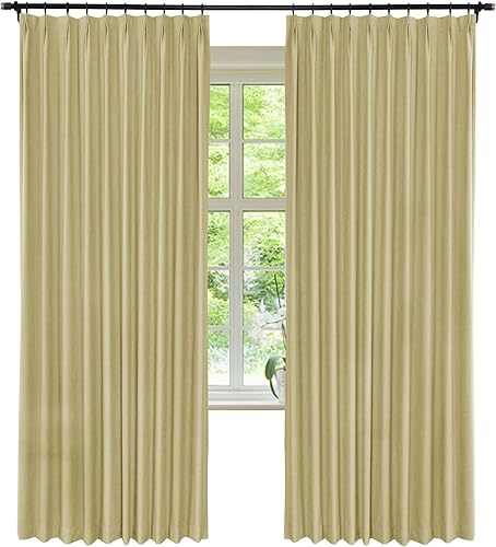 Frelement Paneles de cortinas plisadas de lino para puertas correderas con aislamiento térmico y aislamiento térmico 120 pulgadas de ancho x 96