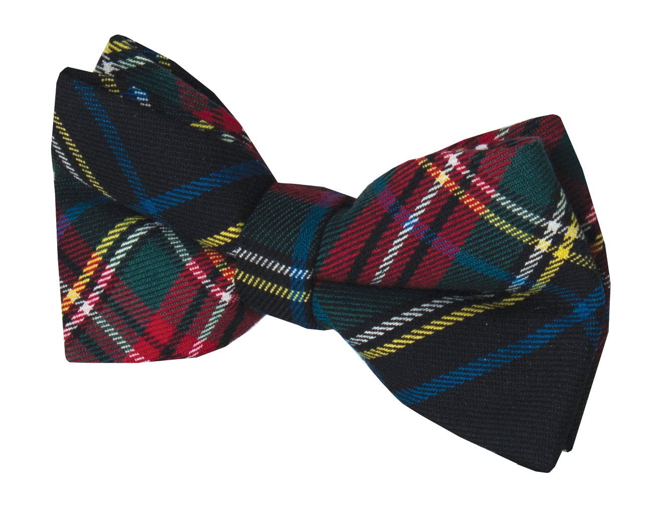 Dobell Mens Green Tartan Bow Tie Pre-Tied