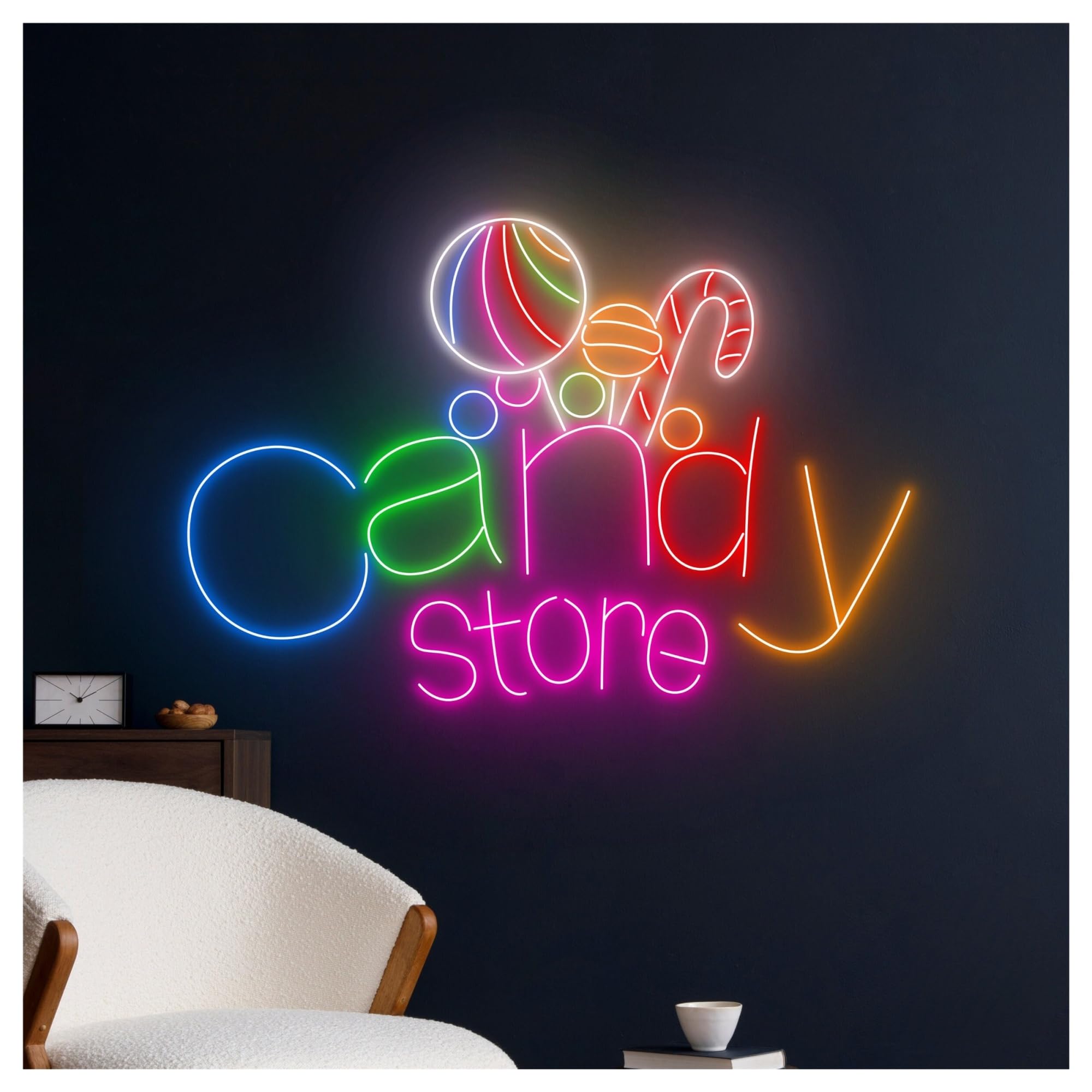 XENITE Luces Art Decoration Christmas Letrero De Neón Para Tienda Dulces, Luces LED Para Restaurante, Escaparate, Entrada Comercial, 58cm