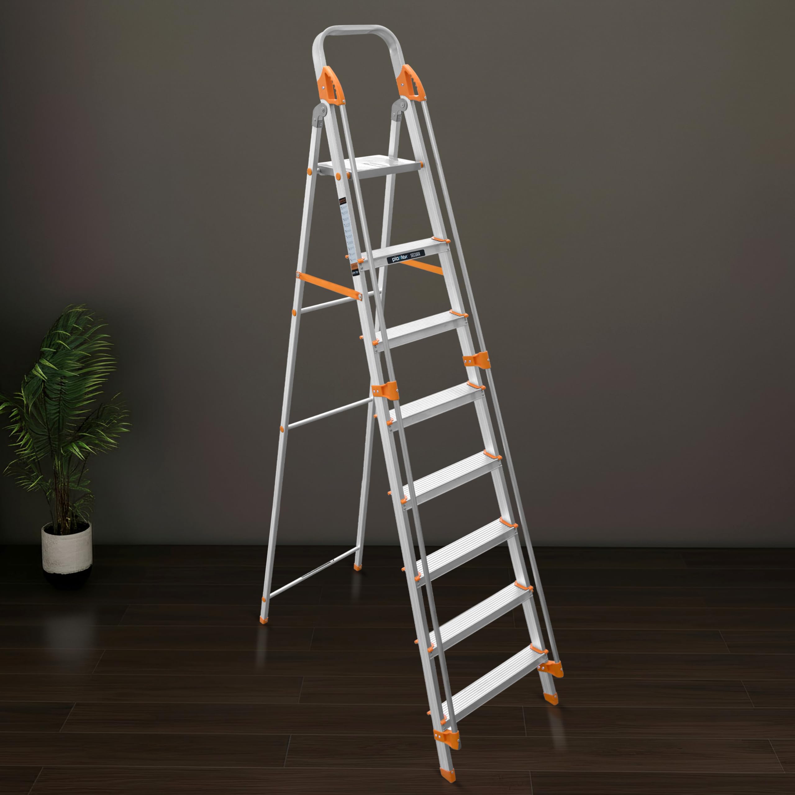 Plantex 5 Step Ladder - Aluminium, Anti-Skid -8