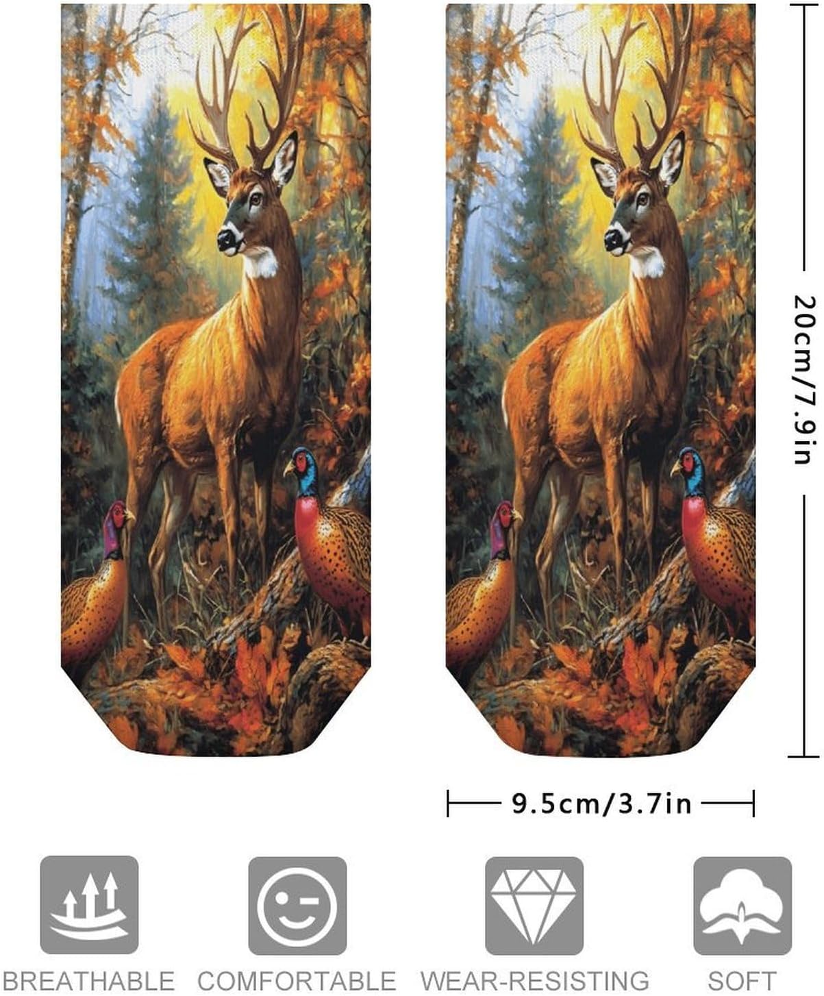 Wildlife Deer Forests Ankle Socks for Men Women Low Cut Crew Sock Casual Sports Clothing
