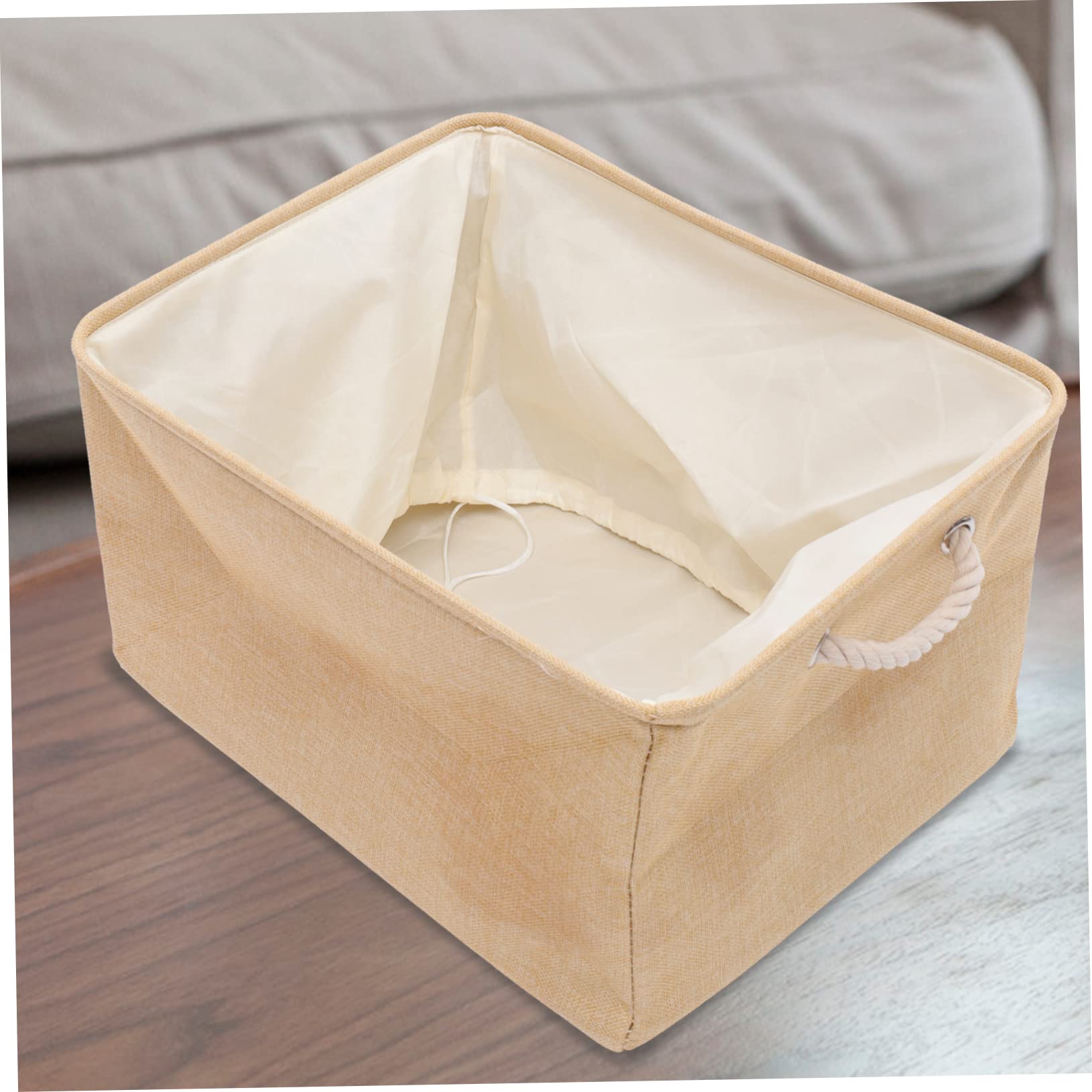 Cesto Portaoggetti Traspirante e Facile da Usare Grande Capacità Beige Design Creativo e Pieghevole per Organizzare Giochi e Cosmetici