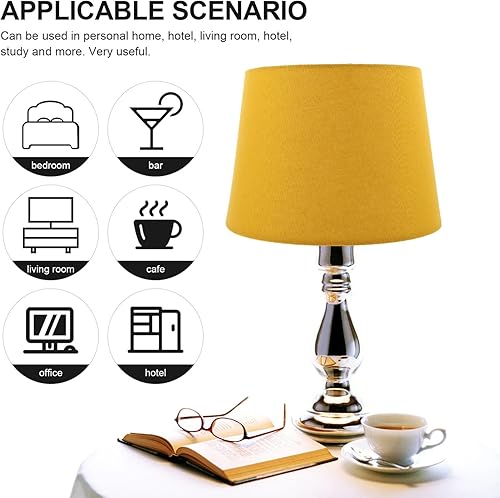 Miniatura 5 de Pantalla de lámpara de mesa Pantalla Pantalla para piso Tela colgante Plataforma Amarillo Escritorio