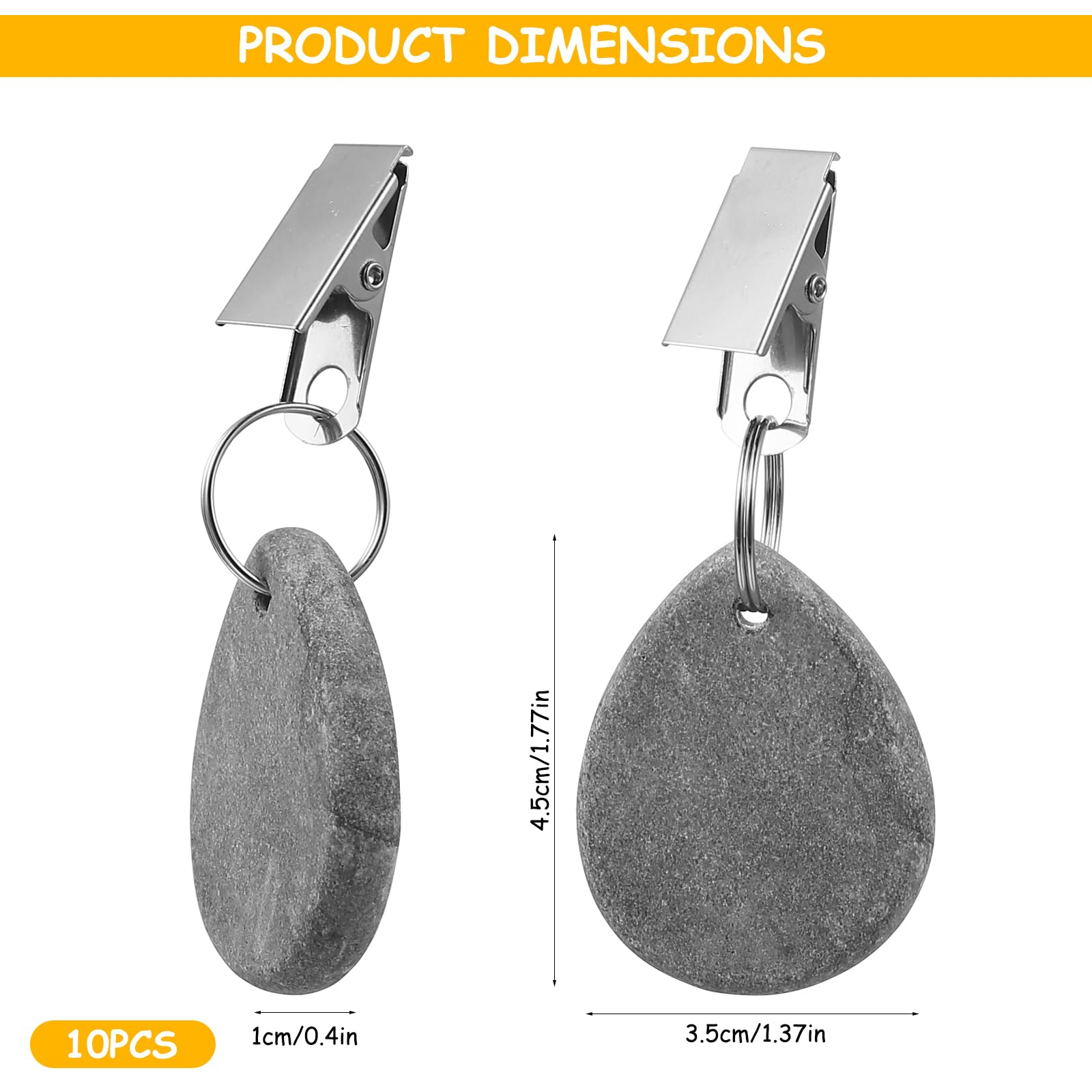 10 Pcs Pesos para Manteles, Pesas para Manteles de Exterior, Contrapeso Pesas de Mármol para Mantel con Pinzas para Decoración de Bodas y Picnics al Aire Libre
