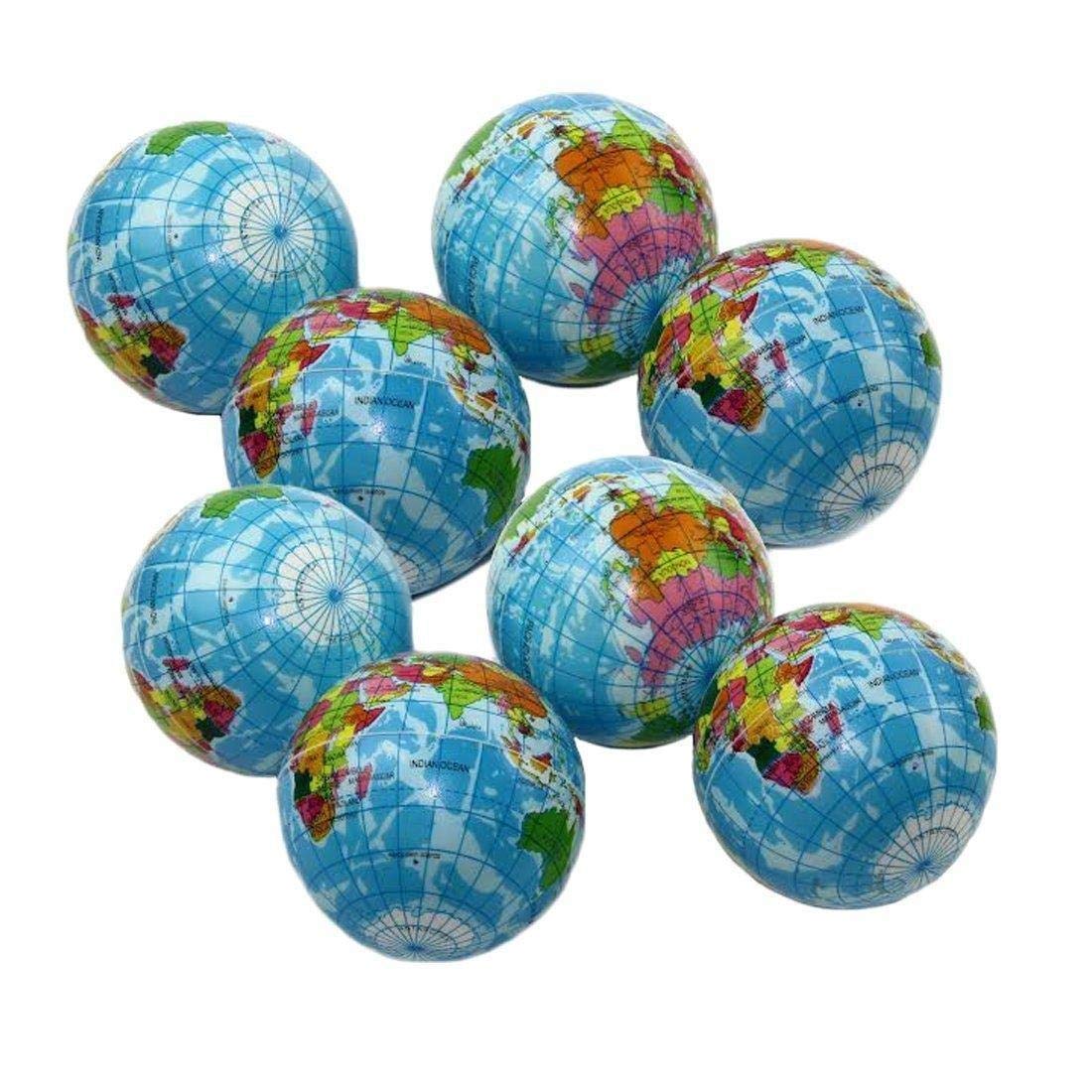 6Pcs 6cm Squeeze Earth Balls World Globe Map Stress Balls