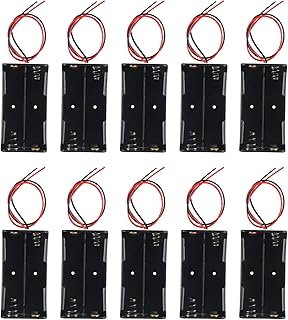 DIANN 10pcs 18650 Battery Holder 2 Slots 3.7V 18650 Battery Holder 18650 Battery Holder with Wires