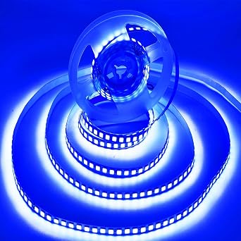 LED Lights Strips, Super Bright DC12V 5m/16.4ft 15000LM SMD5054 5050 Upgraded 600 LEDs Strip Lights, Dimmable Flexible LED Ribbon Tape Strips, Non-Waterproof Blue