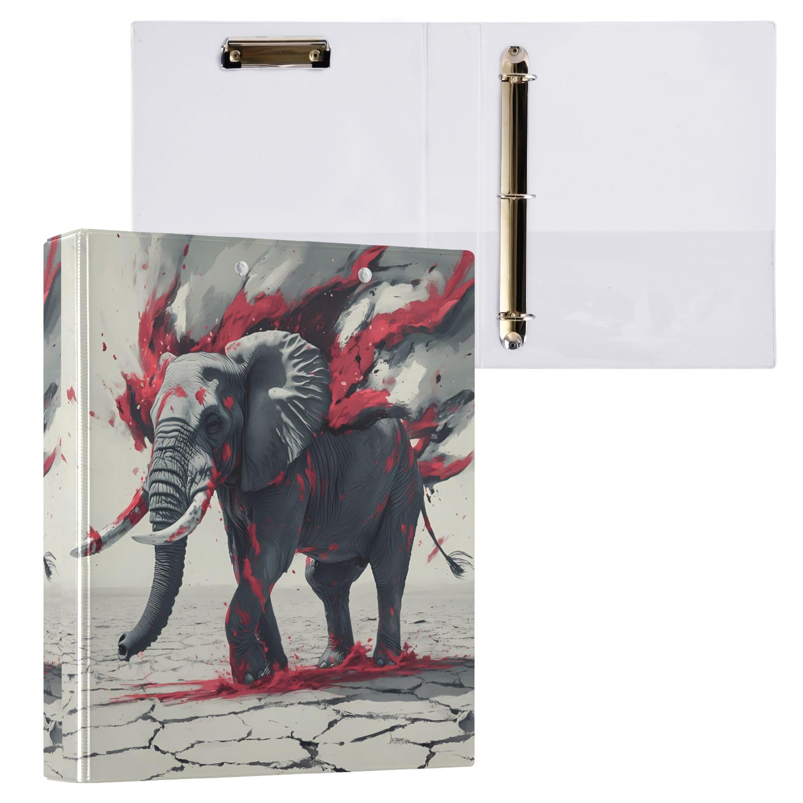 2 raccoglitori ad anelli con elefante da 3,8 cm, 200 fogli con tasche interne trasparenti, per ufficio e lavori scolastici