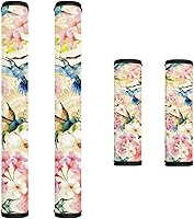 Vista 28 de Decoración de cocina con estampado de flores azules para interiores, 4 accesorios para manijas de puerta, fundas duraderas para manijas