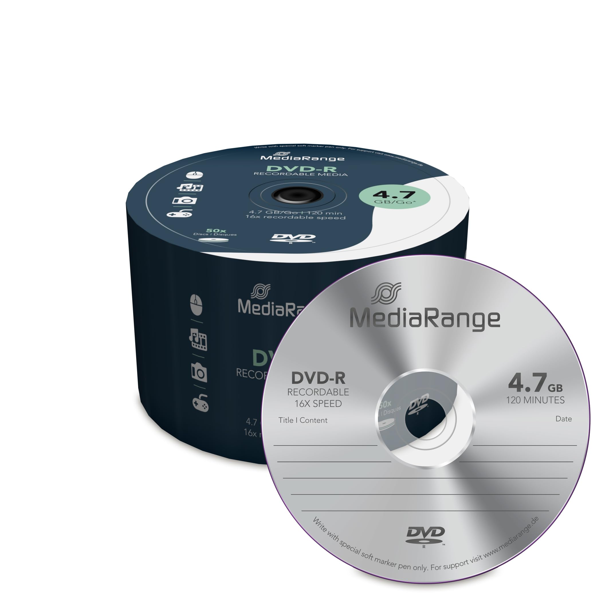 Confezione DVD-R MediaRange MR444 - Argento, Capacità 4.7 GB, Per Masterizzazione E Archiviazione - Foto 2