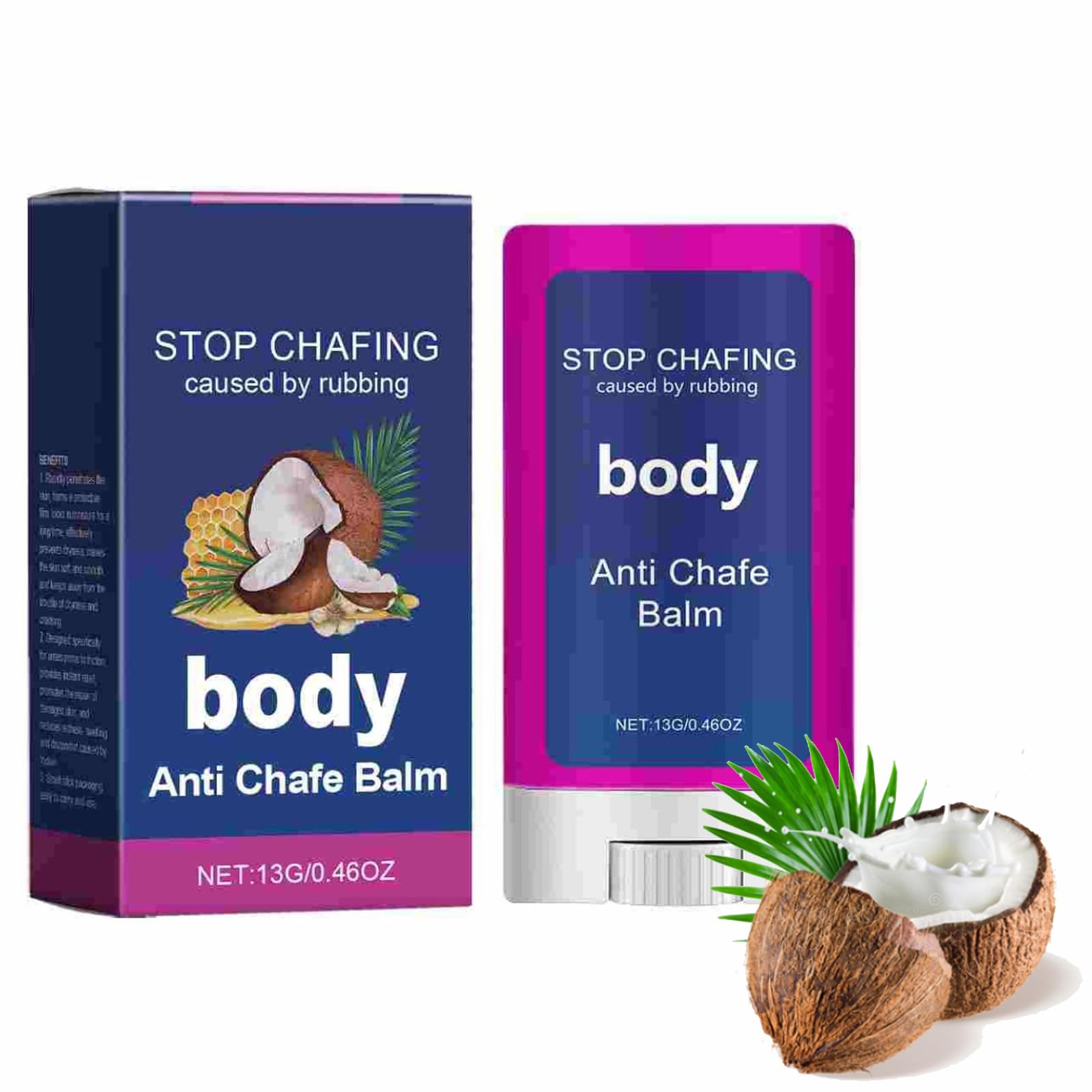 Anti Chafe Balm | Skin Moisturizing Protective Sticks | Great for dry, sensitive skin and/or sensitive areas | Use on chest, butt, groin, arm, and thigh chafing (A)