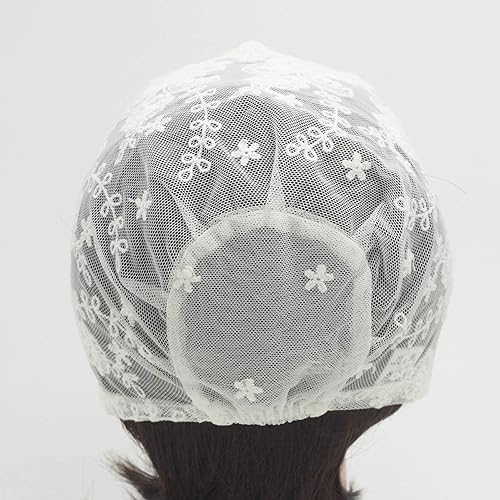 Miniatura 8 de Gorro de encaje blanco para bebé, gorro para niña recién nacida, sombrero de verano