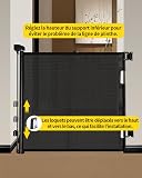 Patywaga Barriere de Securite Enfant bebe Extensible Retractable 0-140cm - Barrière Escalier Enfant et Chien pour Intérieur/Extérieur, Couloirs（Noir） - 3