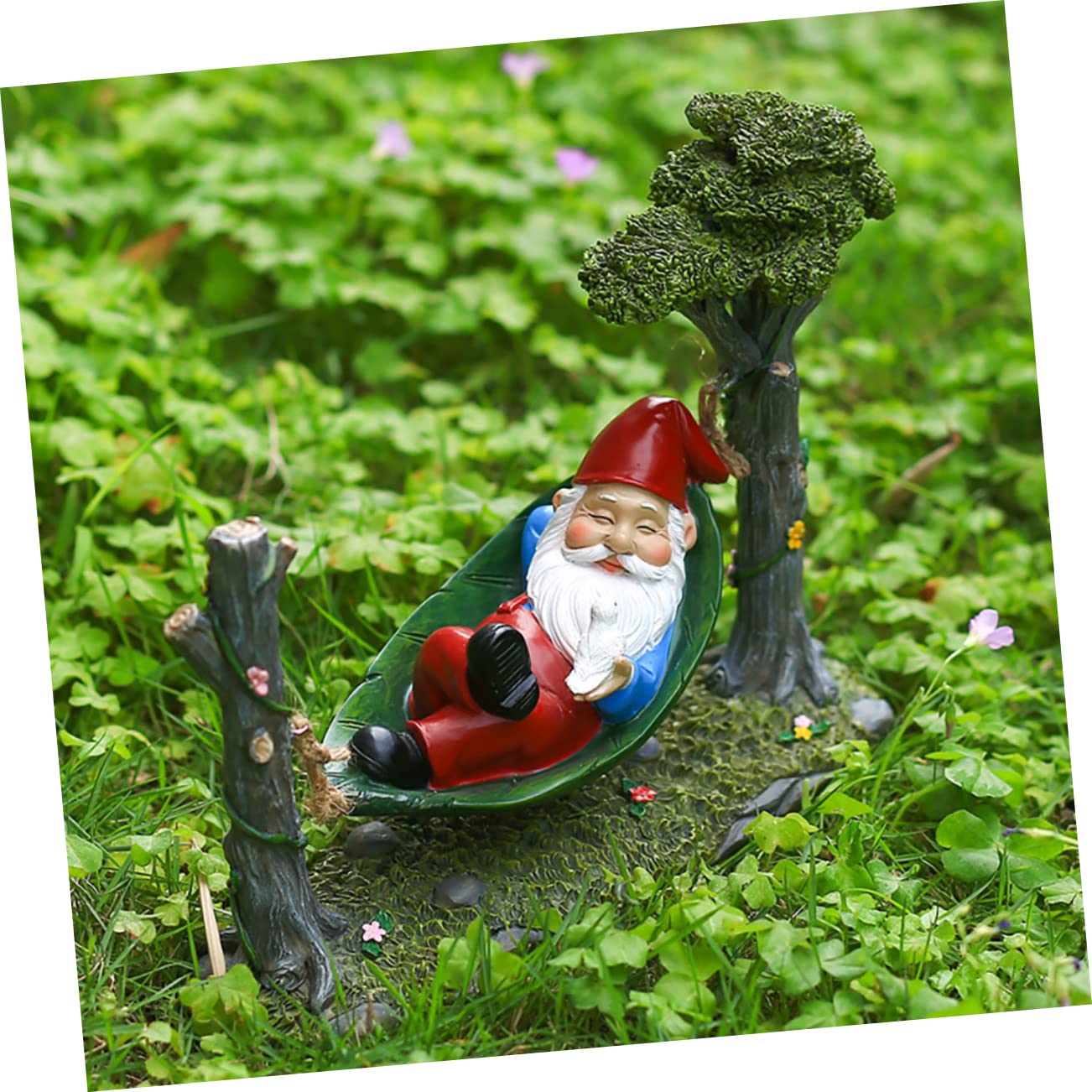 BESPORTBLE GNOME Décoratif Résine pour Jardin Ornement GNOME De Noël avec Hamac Cadeau De Fêtes Original