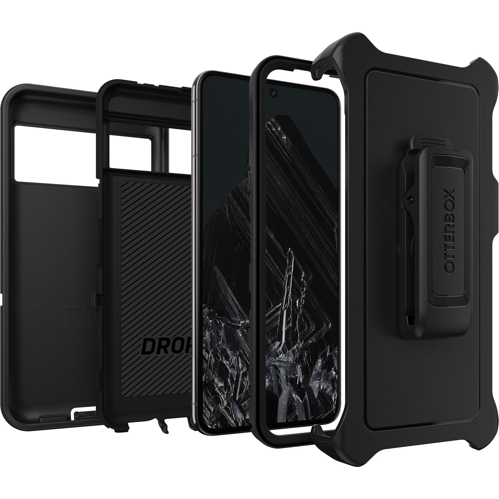 Cover per Google Pixel 8 Pro OtterBox Defender, resistente a shock e cadute, cover ultra robusta, testata 5x vs norme MIL-STD 810G, Nero