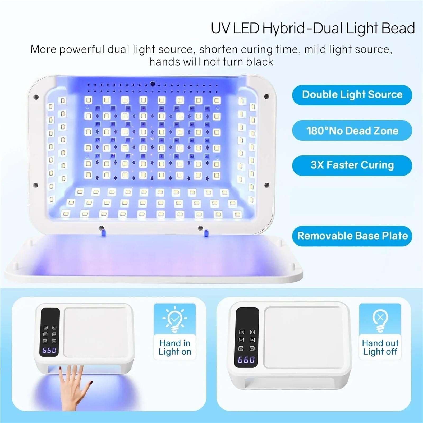 lampada uv unghie, Lampada For Unghie UV LED, Asciugatrice For, For Di Grandi Dimensioni, 4 Impostazioni Del Timer per uso domestico e salone