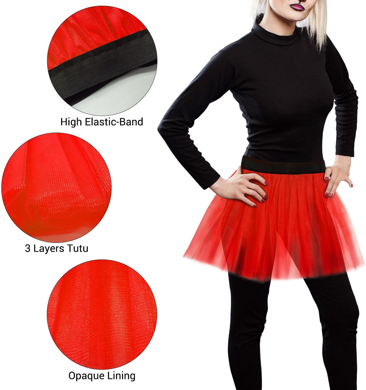 Elastic Tutu Skirt Tulle Running Tutu Adult Short Skirt for Dance Ballet Costume - Image 2