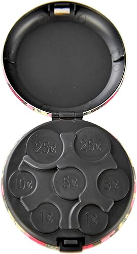 Miniatura 2 de HOME-X Dispensador de monedas, organizador de estuche rígido y almacenamiento para monedas, clasificador de dinero pequeño y soporte para monedas