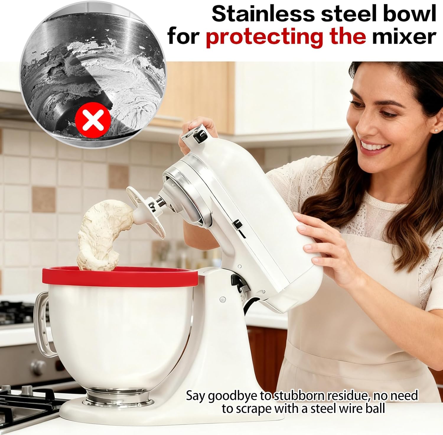 3pcs Silicone Liners for KitchenAid 5 Qt Tilt-Head Stand Mixer,2026 Extra-Thick Upgraded Version Silicone Bowl Liners, Reusable Kitchen Mixing Bowl Insert, Flexible Easy-Release Liners for Baking