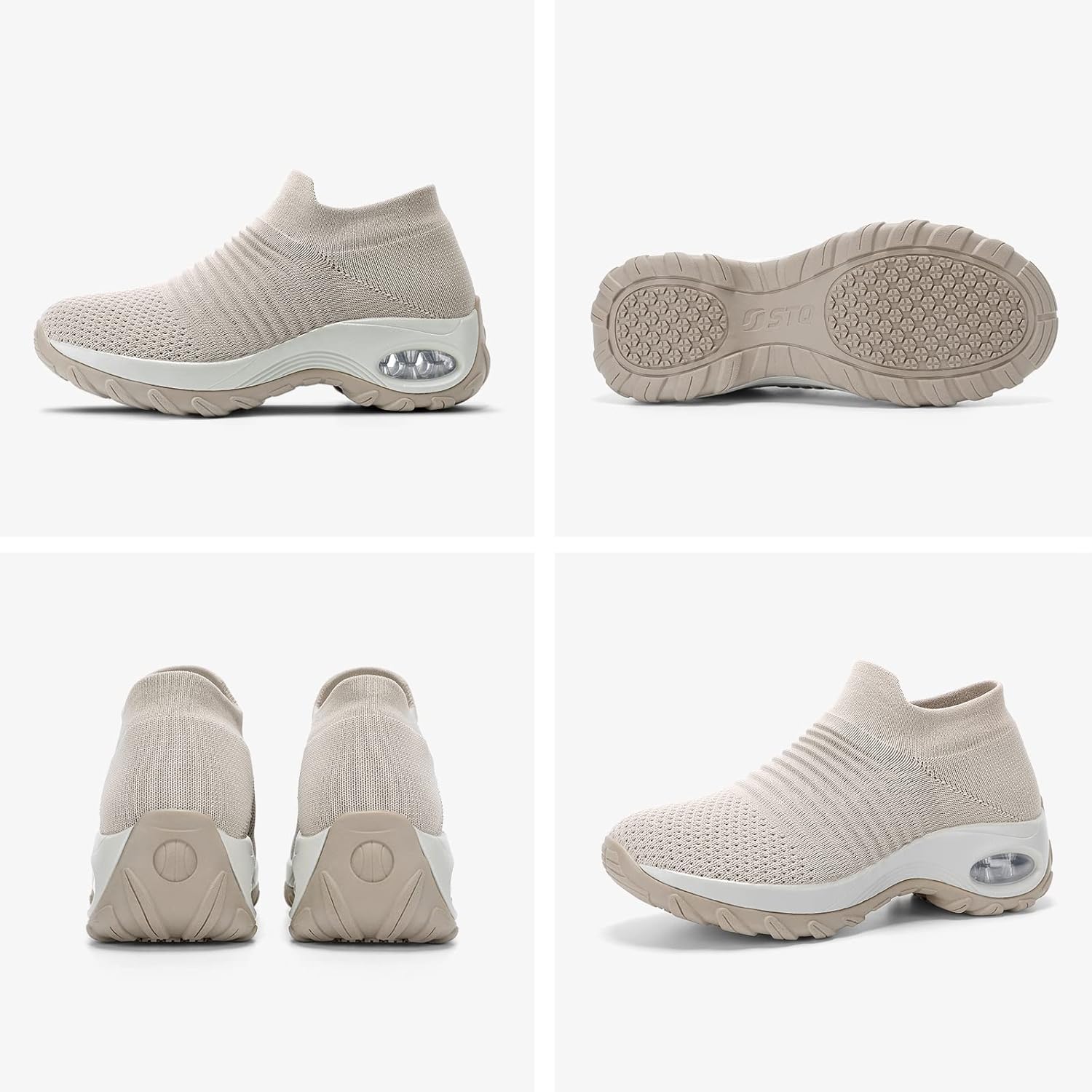 HKR Women's Walking Shoes Arch Support Non Slip Work Shoes Breathable Knit Upper Lightweight for Plantar Fasciitis - Image 8