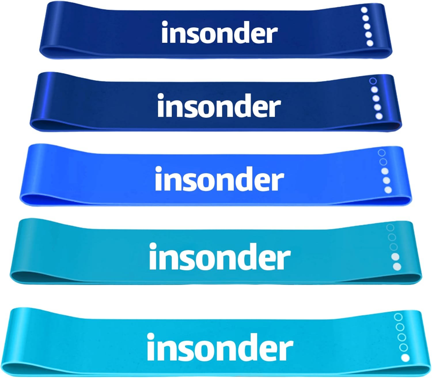 Insonder Resistance Band Set – 5 Exercise Bands for Workout & Fitness