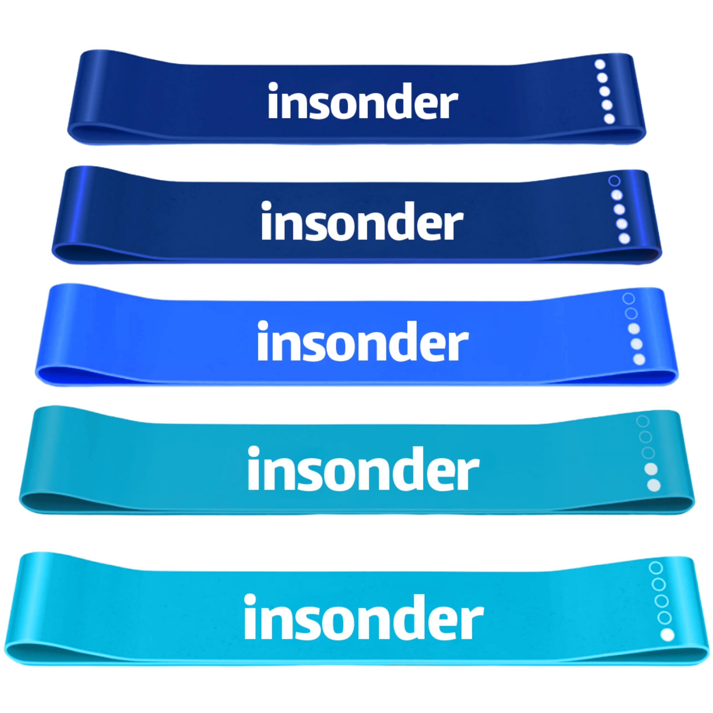 Insonder Resistance Band Set of 5 - Resistance Bands for Working Out - Exercise Bands Resistance - Workout Bands & Elastic Band - Stretch Bands for Exercise - Fitness Bands, Booty Bands Leg Exercise