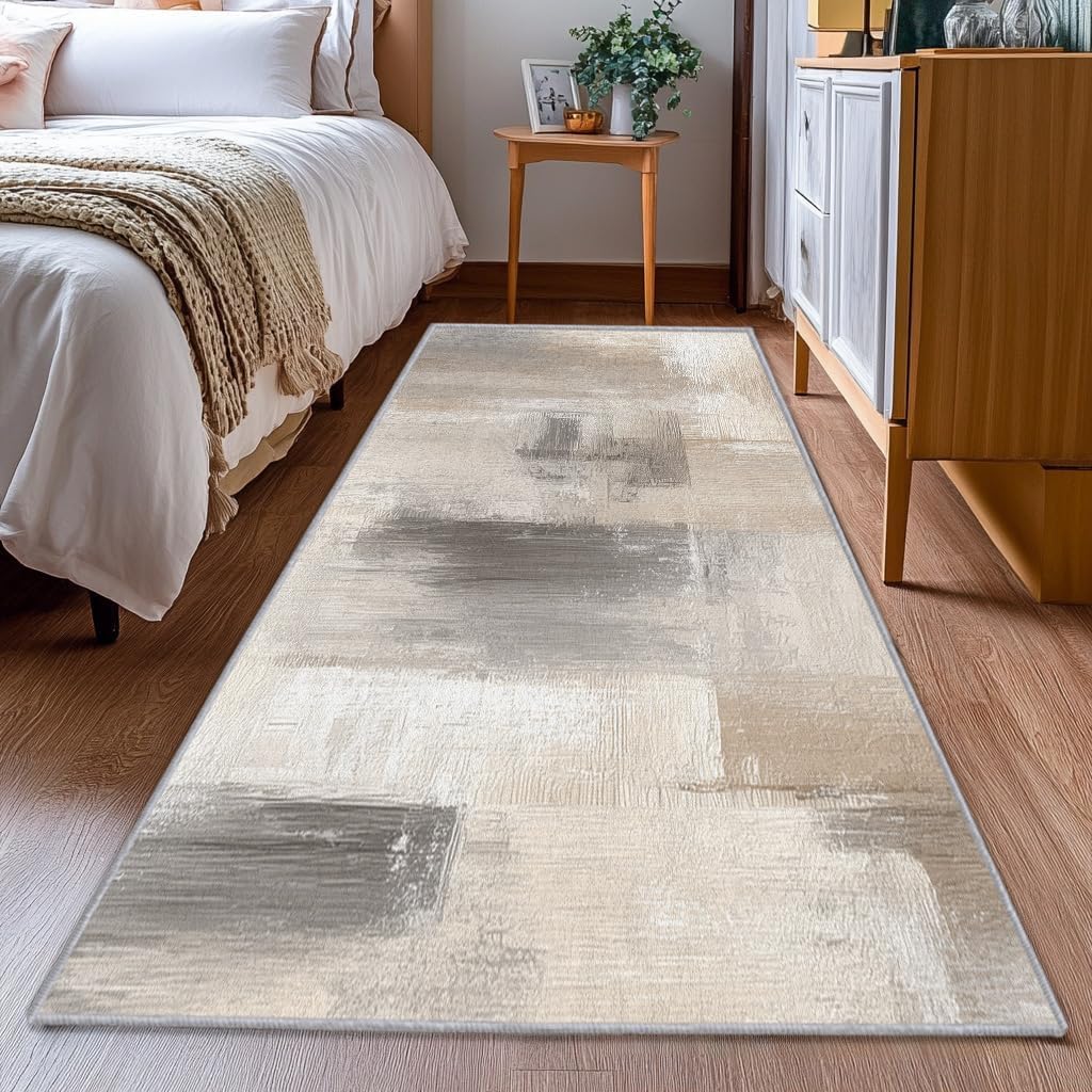 Tapis abstrait moderne anti-glisse et facile à laver pour grand salon