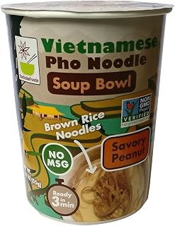 Star Anise Foods Vietnamese Pho Noodle Soup Bowl (Pack of 6 Bowls) (Savory Peanut)