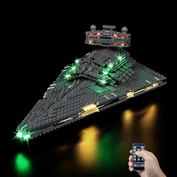 Kyglaring LED Light Kit Compatible with Lego Imperial Star Destroyer 75394 Building Blocks, Upgraded Remote Control Dimming, Lights Only Model Not Included, RC Version