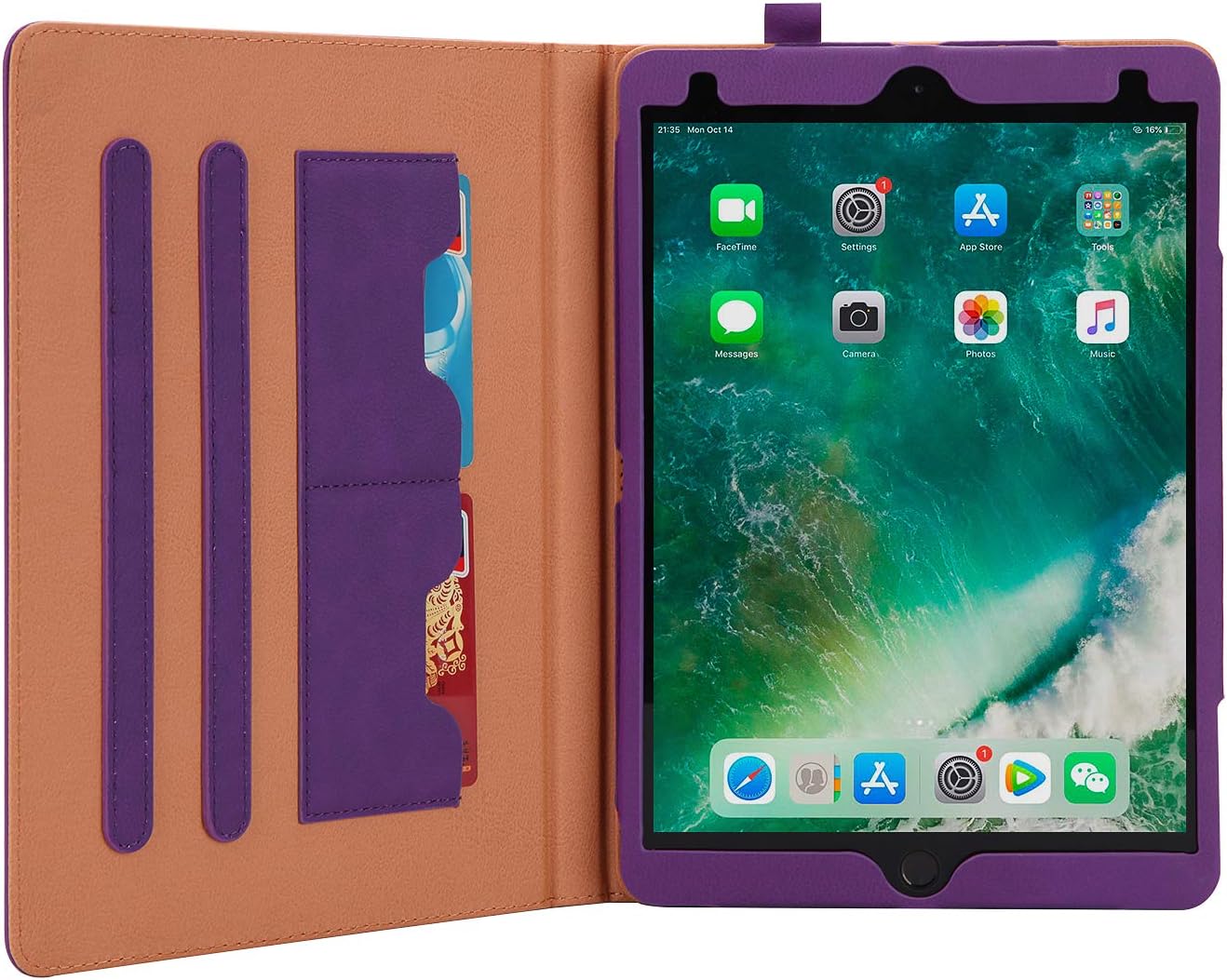 Apple iPad 10.2 Inch 2019/2020 (7th/8th Generation) Case by I4UCase - Soft Leather Stand Folio Case Cover for iPad 10.2 Inch, with Multiple Viewing Angles, Auto Sleep/Wake, Document Pocket (Purple)