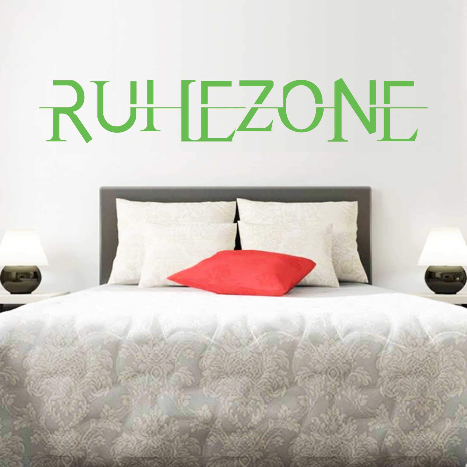 INDIGOS UG - Decalcomanie da muro - adesivi da parete - Murale - zona di riposo, 120 cm x 20 cm, verde lime - Decorazione per soggiorno, camera dei bambini, ufficio, scuola