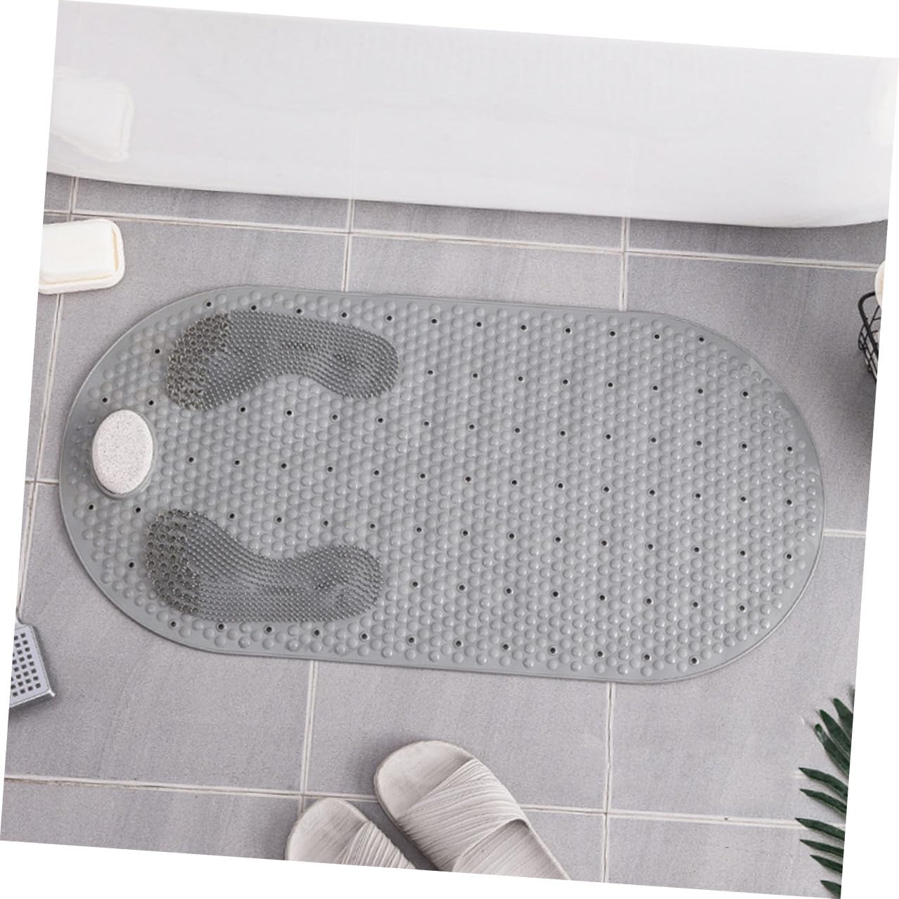 Artibetter Tappetino Antiscivolo da Bagno in Pvc 40x80 Cm Massaggio Piedi e 105 Ventose, Tappetino Doccia Drenante e Igienico per Pulizia Piedi e Asciugatura Facile