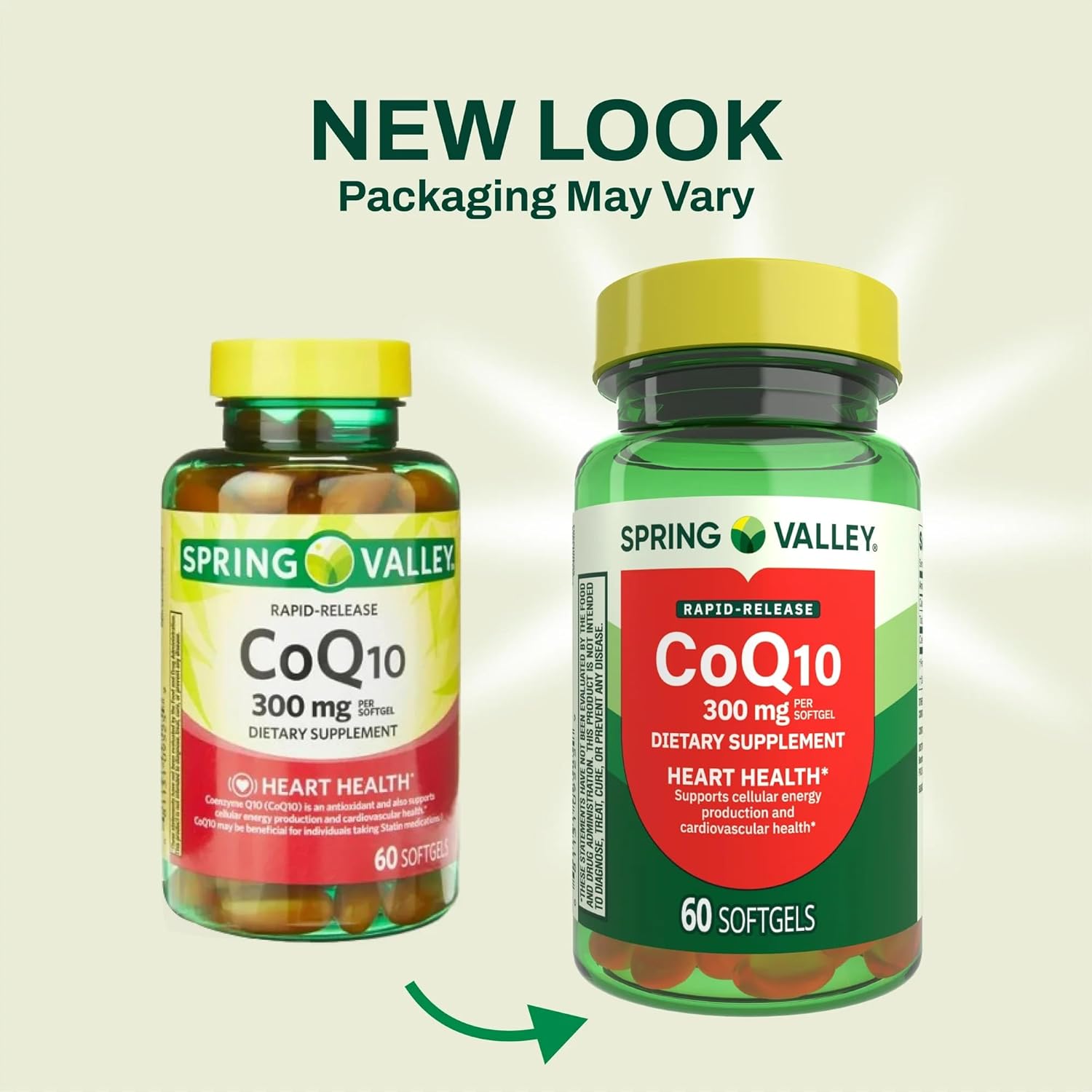 SUREFECT Spring Valley Rapid-Release CoQ10 300mg Softgels - 60 Count - Heart Health Support* & Cellular Energy Support - Vegetarian Formula with Organizer