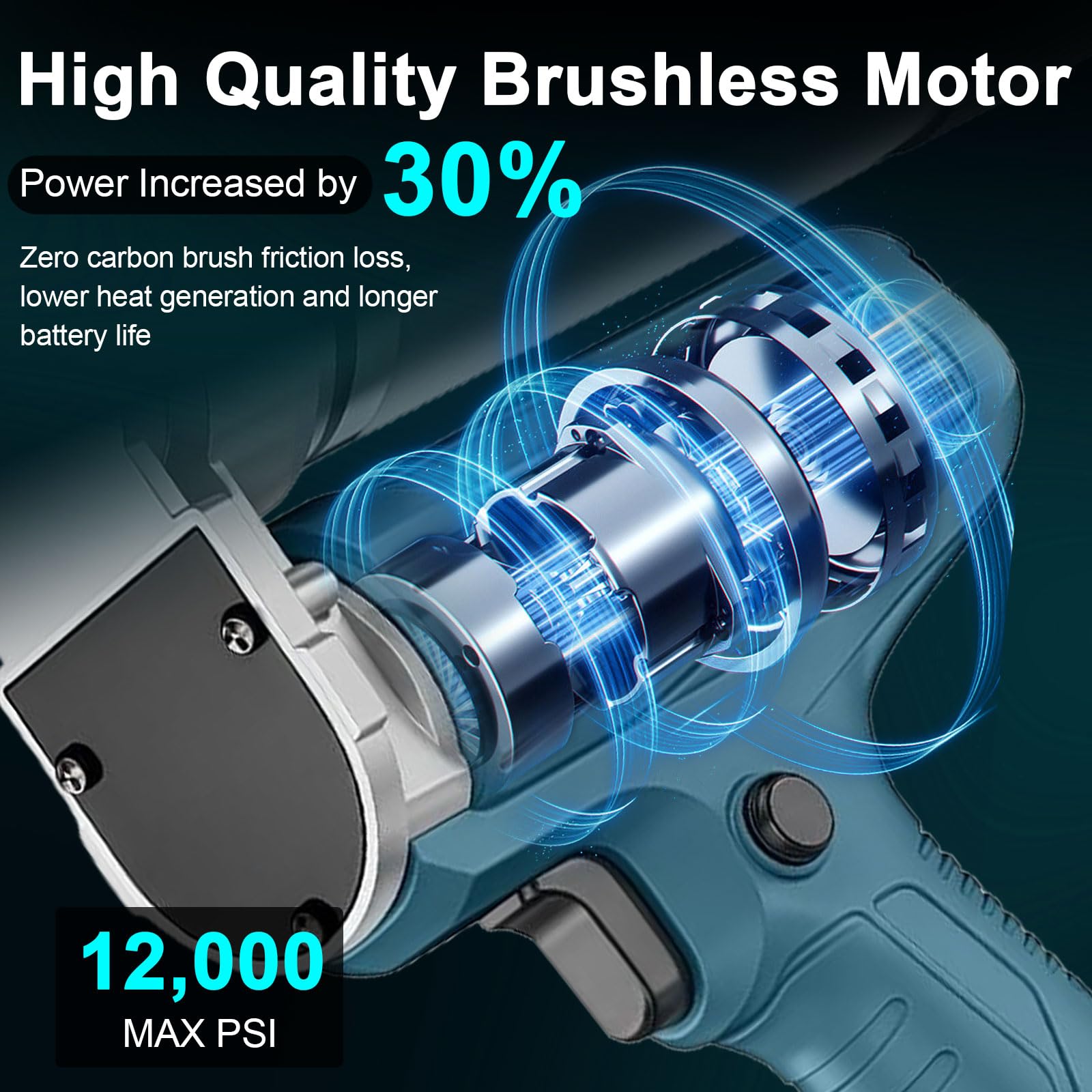 Pistola engrasadora con batería Makita de 18 V, 12000 PSI, 150 g/min | prensa de engrase eléctrica inalámbrica de alta presión, prensa de engrase manual para vehículos, máquinas (sin batería)